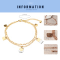 Stainless Steel Double Link  Chain 18k Gold Plated   Personalized  Anklet